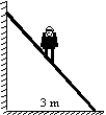 An 800-N man stands halfway up a 5.0 m ladder of negligible weight. The base of the ladder is 3.0 m from the wall as shown. Assuming that the wall-ladder contact is frictionless, the wall pushes against the ladder with a force of:   A)  150 N B)  300 N C)  400 N D)  600 N E)  800 N