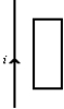 A long straight wire is in the plane of a rectangular conducting loop. The straight wire carries a constant current i, as shown. While the wire is being moved toward the loop, the current in the loop is:   A)  zero B)  clockwise C)  counterclockwise D)  clockwise in the left side and counterclockwise in the right side E)  counterclockwise in the left side and clockwise in the right side