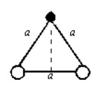  Two particles with charges Q and -Q are fixed at the vertices of an equilateral triangle with sides of length a. If k = 1/4  \pi\varepsilon <sub>0</sub>, the work required to move a particle with a charge q from the other vertex to the center of the line joining the fixed charges is:   A)  0 B)  kQq/a C)  kQq/a<sup>2</sup> D)  2kQq/a E)    
