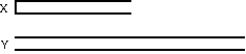 Organ pipe Y (open at both ends)  is twice as long as organ pipe X (open at one end)  as shown. The ratio of their fundamental frequencies f<sub>X:</sub>:f<sub>Y</sub> is:   A)  1:1 B)  1:2 C)  2:1 D)  1:4 E)  4:1