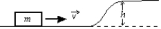 For a block of mass m to slide without friction up the rise of height h shown, it must have a minimum initial kinetic energy of:   A)  gh B)  mgh C)  gh/2 D)  mgh/2 E)  2mgh