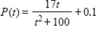 Suppose that the proportion P of voters who recognize a candidate's name t months after the start of the campaign is given by   . Find the rate of change of P when   and explain its meaning. ​ A)    In the next month the recognition will increase about 16.3%. B)    In the next month the recognition will increase about 15.1%. C)    In the next month the recognition will increase about 15.1%. D)    In the next month the recognition will increase about 16.3%. E)    In the next month the recognition will increase about 15.1%.