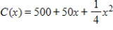 In this problem, cost, revenue, and profit are in dollars and x is the number of units. Suppose that the total revenue function is given by   , and that the total cost function is given by   . Find the marginal profit function. ​ A)    B)    C)    D)    E)   