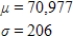 <strong>A candidate claims that 60% of the voters in his district will vote for him. If his district contains 120,300 voters, how many votes does he expect to get from his district, and what is the standard deviation of the number of these votes? Round any estimated quantities to the nearest integer. </strong> A) B) C) D) E) 