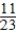 <strong>A bag contains 11 red balls numbered 1-11 and 12 white balls numbered 12-23. If a ball is drawn, what is the probability that the ball is red R and even-numbered E? </strong> A) Pr(R∩E) = B) Pr(R∩E) = C) Pr(R∩E) = D) Pr(R∩E) = E) Pr(R∩E) =