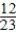 <strong>A bag contains 11 red balls numbered 1-11 and 12 white balls numbered 12-23. If a ball is drawn, what is the probability that the ball is red R and even-numbered E? </strong> A) Pr(R∩E) = B) Pr(R∩E) = C) Pr(R∩E) = D) Pr(R∩E) = E) Pr(R∩E) =