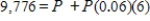 What does the number 0.06 represent in the given equation:   . ​ A)  annual interest rate B)  interest C)  future value D)  time E)  principal
