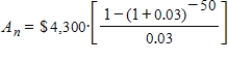 Find A<sub>n</sub>:   . Round your answer to the nearest dollar. ​ A)  $86,002 B)  $141,632 C)  $99,394 D)  $110,638 E)  $108,647