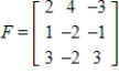Write the transpose of matrix F. ​   ​ A)    B)    C)    D)    E)   