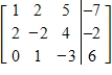 The given matrix is an augmented matrix representing a system of linear equations. Find the solution of the system. ​   ​ A)    ,   ,   B)    ,   ,   C)    ,   ,   D)    ,   ,   E)    ,   ,  