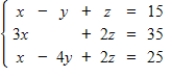 A system of linear equations and a reduced matrix for the system are given. Use the reduced matrix to find the general solution of the ​ System, if one exists.     ​ A)    ,   , for any real number z. B)    ,   , for any real number z. C)    ,   , for any real number z. D)    ,   , for any real number z. E)  no solution