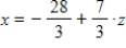 A system of equations may have a unique solution, an infinite number of solutions, or no solution. Use matrices to find the general solution of the following system, if a solution exists.    A)    ,   , for any real number   . B)    ,   , for any real number   . C)    ,   , for any real number   . D)    ,   , for any real number   . E)  no solution