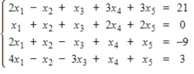 Use technology to solve the system of equations, if a solution exists.   A)    ,   ,   , for any real number   and   . B)    ,   ,   ,   ,   C)    ,   ,   ,   ,   D)    ,   ,   , for any real number   and   . E)  no solution