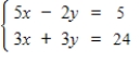 Use inverse matrices to solve the system of linear equations. ​   ​ A)    B)    C)    D)    E)   