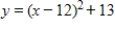 How is the graph of   shifted to obtain the graph of the function   ? ​ A)  shifted 12 units to the left and 13 units up B)  shifted 12 units to the right and 13 units down C)  shifted 144 units to the left and 13 units up D)  shifted 24 units to the right and 13 units down E)  shifted 12 units to the right and 13 units up