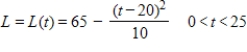 For many species of fish, the weight W is a function of the length L that can be expressed by ​   ​ Suppose that for a particular species k = 0.03 and that for this species the length (in centimeters)  is a function of the number of years t the fish has been alive, and that this function is given by ​ ​   ​ Find   in order to express W as a function of the age t of the fish. ​ A)    B)  ​   C)    D)    E)   