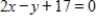 Find the intercepts of the following function. ​   ​ A)  x-intercept: -8.5 Y-intercept: 17 B)  x-intercept: 17 Y-intercept: 34 C)  x-intercept: -34 Y-intercept: 8.5 D)  x-intercept: -17 Y-intercept: 2 E)  x-intercept: 8.5 Y-intercept: -17