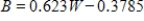 With U.S. Census Bureau data, the model that relates the per capita annual income (in thousands of dollars) of blacks B and whites W was found to be   . Use a graphing utility to graph this equation for the range W-min = 0, W-max = 30; B-min = 0, B-max = 30. Is the image below the correct graph of the function? ​ ​   ​