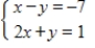Solve the system of equations by using graphical methods. ​   ​ A)  (-5,5)  B)  (-5,-3)  C)  (-2,5)  D)  (-2,-5)  E)  There is no solution to the equations.