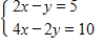 Solve the system of equations by using graphical methods. ​ ​   ​ A)  (2,5)  B)  (-2,-5)  C)  (5,-2 D)  (-5,5)  E)  There are infinitely many solutions to the equations.