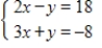 Solve the system of equations by substitution. ​   ​ A)  (-30,11)  B)  (2,-30)  C)  (-14,11)  D)  (2,-14)  E)  (11,2) 