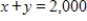 A concert promoter needs to make $42,000 from the sale of 2,000 tickets. The promoter charges $20 for some tickets and $30 for the others. Let x be the number of $20 tickets, and y be the number of $30 tickets. This yields the two equations   and   . Solve these equations simultaneously to find how many $30 tickets must be sold to yield $42,000. ​ A)  200 B)  1,800 C)  100 D)  600 E)  900