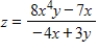 Give the domain of the function   . ​ A)  domain: all reals x and y with   B)  domain: all reals x and y with   C)  domain: all reals x and y with   D)  domain: all reals x and y with   and   E)  domain: all reals x and y with  