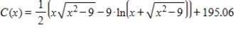 Suppose the marginal cost for x units of a good is   (dollars per unit)  and if the fixed cost is $200 find the total cost function of the good? ​ A)    B)    C)  ​   D)    E)   