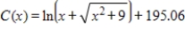 Suppose the marginal cost for x units of a good is   (dollars per unit)  and if the fixed cost is $200 find the total cost function of the good? ​ A)    B)    C)  ​   D)    E)   