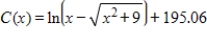 Suppose the marginal cost for x units of a good is   (dollars per unit)  and if the fixed cost is $200 find the total cost function of the good? ​ A)    B)    C)  ​   D)    E)   