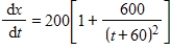 Suppose the rate of production of a new line of products is given by   where x is the number of items produced and t is the number of weeks the products have been in production. How many units were produced in the first 3 weeks? Round your answer to the nearest unit produced. ​ A)  505 units B)  695 units C)  895 units D)  305 units E)  495 units