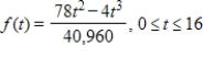 Suppose in a small city the response time t (in minutes)  of the fire company is given by the probability density function   . For a fire chosen at random, find the probability that the response time is 10 minutes or less. Round your answer to three decimal places. ​ A)  0.242 B)  0.567 C)  0.391 D)  0.758 E)  0.609