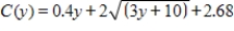 Suppose that the marginal propensity to save is   (in billions of dollars)  and that consumption is $9 billion when disposable income is 0. Find the national consumption function C. Round numbers in our answer to two decimal places when appropriate. If it's necessary, round your calculations to two decimal places. ​ A)    B)    C)    D)    E)   