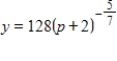 Suppose that in a certain, company, the relationship between the price per unit p of its product and the weekly sales volume y, in thousands of dollars, is given by   . Solve this differential equation if y=4 when p=$126. ​ A)    B)    C)    D)    E)   