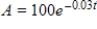Suppose that a liquid carries a drug into a 500-cc organ at a rate of 15 cc/s and leaves the organ at the same rate. Suppose that the concentration of the drug entering is 0.2 g/cc. Find the amount A of drug in the organ as a function of time t if initially there is none in the organ. If it's necessary, round your calculations to four decimal places. ​ A)    B)    C)    D)    E)   