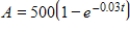 Suppose that a liquid carries a drug into a 500-cc organ at a rate of 15 cc/s and leaves the organ at the same rate. Suppose that the concentration of the drug entering is 0.2 g/cc. Find the amount A of drug in the organ as a function of time t if initially there is none in the organ. If it's necessary, round your calculations to four decimal places. ​ A)    B)    C)    D)    E)   