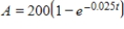 Suppose that a liquid carries a drug with concentration 0.03 g/cc into a 200-cc organ at a rate of 5 cc/s and leaves at the same rate. If initially there is 3 g of drug in the organ, find the amount A of drug in the organ as a function of time t. ​If it's necessary, round your calculations to four decimal places. A)    B)    C)    D)    E)   