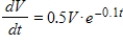 Let V denote the volume of a tumor, and suppose that the growth rate of the tumor satisfies   . If the initial volume of the tumor is 1.93 units, find an equation for V as a function of t. If it's necessary, round your calculations to two decimal places. ​ A)    B)    C)    D)    E)   