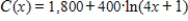Suppose that the total cost (in dollars)  for a product is given by   , where x is the number of units produced. Total cost functions always increase because producing more items costs more. What then must be true of the marginal cost function   ? ​ A)    B)    C)    D)    E)   