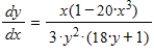 <strong>Find dy/dx for the following equation: . </strong> A) B) C) D) E)