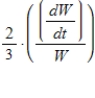 For human beings, the surface area S of the body is related to the body's weight W according to   , where k is a constant. For   find the percent rate of change of the body's surface area in terms of the percent rate of change of the body's weight. ​ A)    B)    C)    D)    E)   