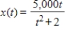 The number of milligrams x of a medication in the bloodstream t hours after a dose is taken can be modeled by   ,   . Find the t-value at which x is maximum. Round your answer to two decimal places. ​​ A)  0 hours B)  1.41 hours C)  1767.77 hours D)  3.41 hours E)  3.45 hours