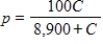 The percent p of impurities that can be removed from the waste water of a manufacturing process at a cost of C dollars is given by   . Find C values for which p is increasing. ​ A)    B)    C)    D)    E)   