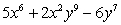 What is the coefficient of the highest-degree term in the polynomial below?   A)  5 B)  2 C)  6 D)  9 E)  7