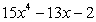 A polynomial is an expression of form , where n is a positive integer.   For the polynomial what is ?     A)  0 B)  2 C)  13 D)    E)  4