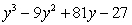 Use the following factorization formulas involving cubes to factor the polynomial below. Factorizations with Cubes Perfect cube   Perfect cube   Difference of two cubes   Sum of two cubes     A)    B)    C)    D)    E)   