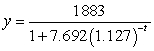 Suppose the number of endangered species y can be approximated by the formula where t is the number of years past 1980. How many species does the formula estimate will be added to the endangered species list between 2007 and 2020? Round your answer to the nearest whole number.   A)  331 species. B)  326 species. C)  343 species. D)  338 species. E)  317 species.