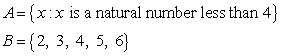 Find , the intersection of sets A and B.     A)    B)    C)    D)    E)   
