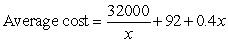 A company's average cost per unit when x units are produced is defined to be . Suppose a company's average costs are given by . Express the average cost as a single fraction.     A)    B)    C)    D)    E)   
