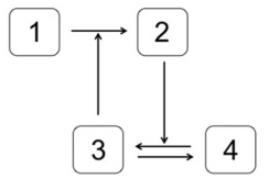 Which system is most likely to produce the stimulus-response curve shown here,where T<sub>i</sub> is the inhibition threshold,and T<sub>a</sub> is the activation threshold?   In the systems shown below,the concentration of molecule 3 represents the stimulus,and the concentration of molecule 2 is the response.Molecule 1 is a substrate of molecule 3.Molecule 4 is an inactive form of molecule 3.Molecule 2 activates molecule 5. A)    B)    C)    D)    E)   